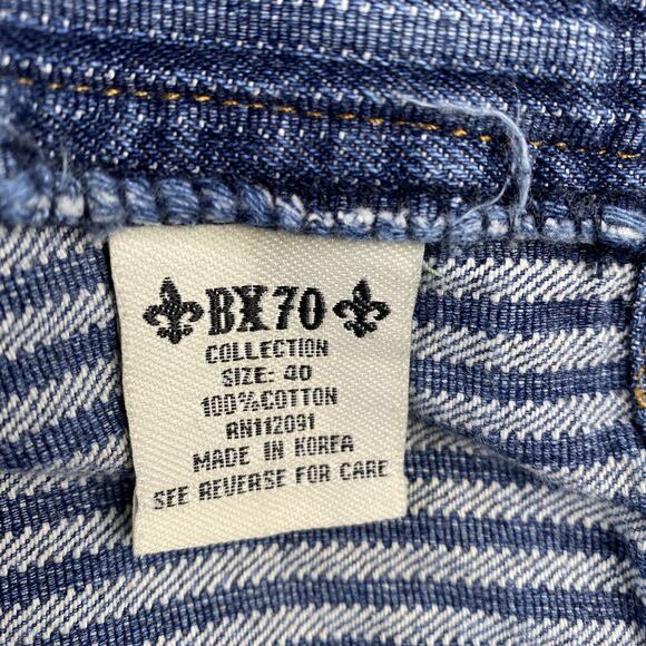 VTG Brooklyn Express Shorts Mens 40 (37) Blue Denim Baggy Loose Skater Y2K Jeans - Picture 4 of 10